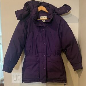 Eddie Bauer Deep Purple Goose Down Gortex Hooded Parka Jacket Small